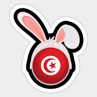 happy easter Tunisia bunny ears flag cute designs Sticker